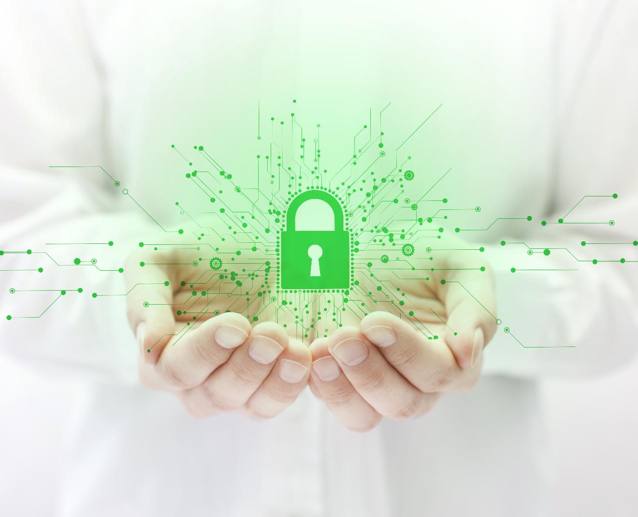 Informationssicherheit_Handmotiv_grün