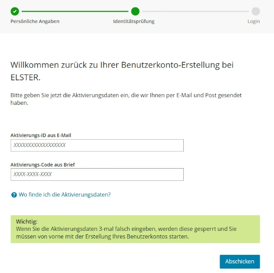 Aktivierungscode eingeben